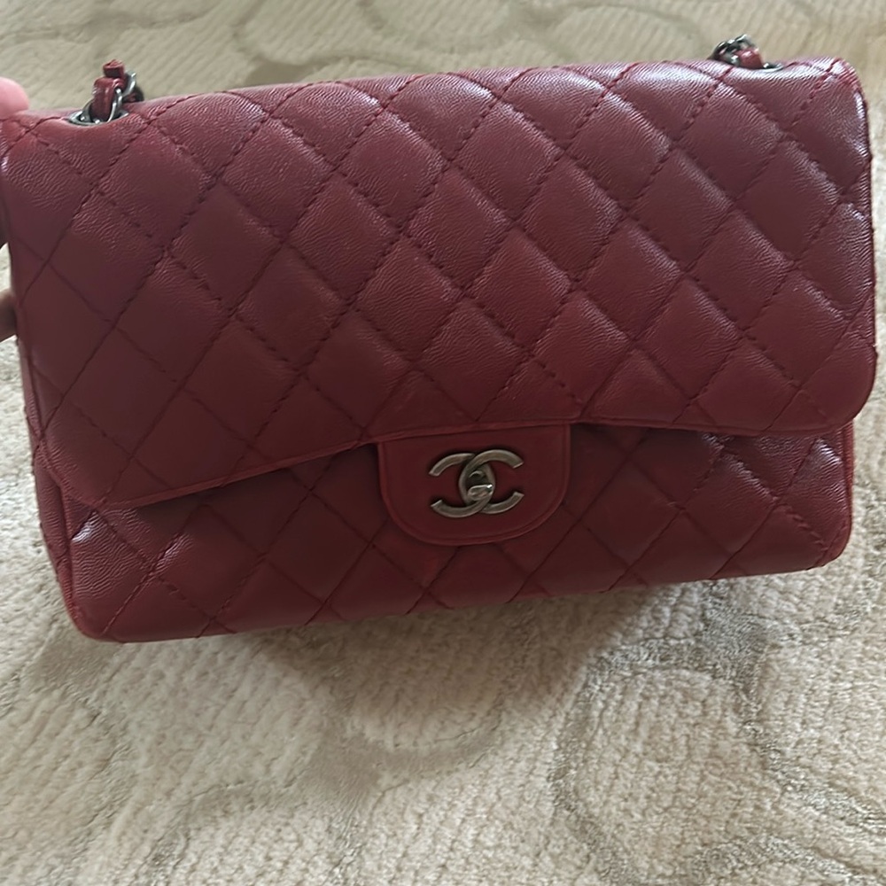 Chanel limited burgundy jumbo classic Chanel bag